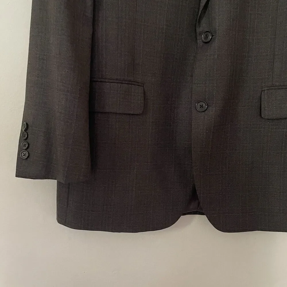 Brooks Brothers Makers 1818 Madison Sport Coat Blazer 42L 36W Gray Saxxon Wool
